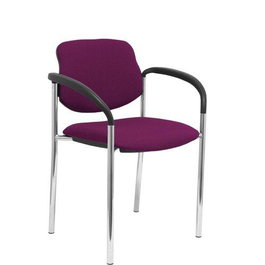 Silla Styl tapizada con Tela color Morado. Brazos fijos