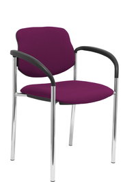 Silla Styl tapizada con Tela color Morado. Brazos fijos