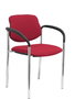 NOWY STYL Silla Styl tapizada en tela granate con brazos fijos