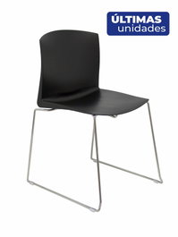 PIQUERAS Y CRESPO Pack de 4 Sillas Boniches en PVC Negro sin brazos