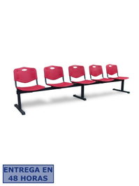PIQUERAS Y CRESPO Bancada de espera de 5 plazas PVC Rojo