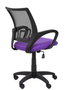 Silla de oficina Vianos con mecanismo Basculante tapizada con Tela color Lila y malla color Negro. Equipada con lumbar Fijo, Brazos fijos y Ruedas de nailon 50 mm