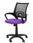 Silla de oficina Vianos con mecanismo Basculante tapizada con Tela color Lila y malla color Negro. Equipada con lumbar Fijo, Brazos fijos y Ruedas de nailon 50 mm