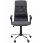 Silla de oficina Esteras con mecanismo Basculante tapizada con Tela color Gris y malla color Negro. Equipada con lumbar Fijo, Brazos fijos, Cabecero Fijo y Ruedas de nailon 50 mm