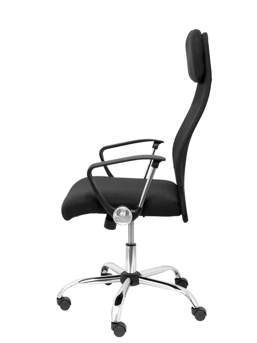 Piqueras y Crespo Silla Esteras con Mecanismo Basculante y Brazos Fijos, Negro