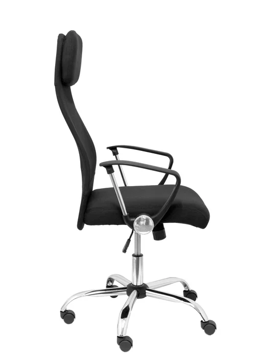 Piqueras y Crespo Silla Esteras con Mecanismo Basculante y Brazos Fijos, Negro