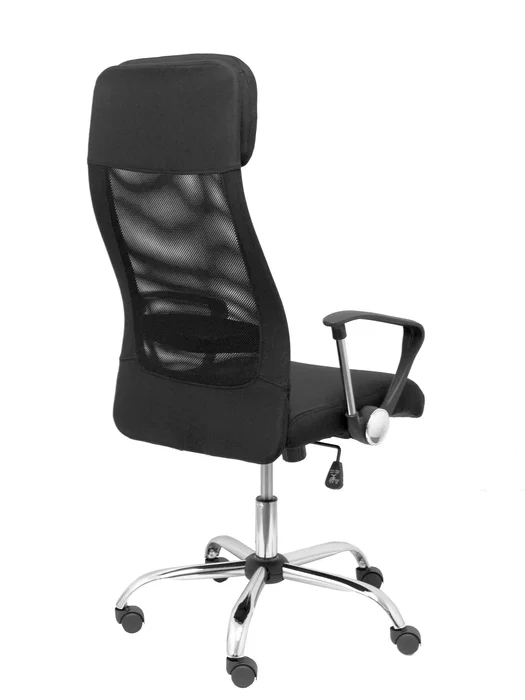 Piqueras y Crespo Silla Esteras con Mecanismo Basculante y Brazos Fijos, Negro