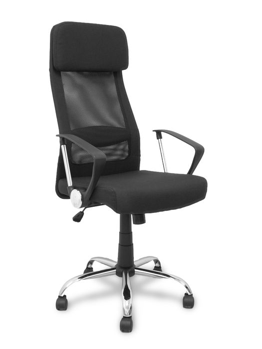 Silla de oficina Esteras con mecanismo Basculante tapizada con Tela color Negro. Equipada con lumbar Fijo, Brazos fijos, Cabecero Fijo y Ruedas de nailon 50 mm Silla de oficina Esteras con mecanismo Basculante tapizada con Tela color Negro. Equipada con lumbar Fijo, Brazos fijos, Cabecero Fijo y Ruedas de nailon 50 mm