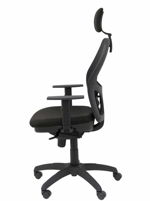 Silla de oficina Jorquera con mecanismo Sincro tapizada con Tela color Negro. Equipada con lumbar 1D, Brazos 1D, Cabecero 2D y Ruedas de nailon 50 mm Silla de oficina Jorquera con mecanismo Sincro tapizada con Tela color Negro. Equipada con lumbar 1D, Brazos 1D, Cabecero 2D y Ruedas de nailon 50 mm