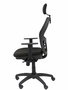 Silla de oficina Jorquera con mecanismo Sincro tapizada con Tela color Negro. Equipada con lumbar 1D, Brazos 1D, Cabecero 2D y Ruedas de nailon 50 mm