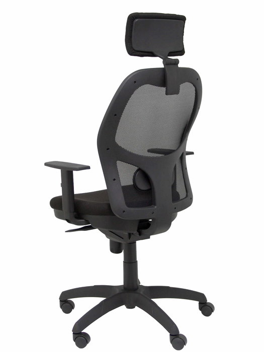 Silla de oficina Jorquera con mecanismo Sincro tapizada con Tela color Negro. Equipada con lumbar 1D, Brazos 1D, Cabecero 2D y Ruedas de nailon 50 mm Silla de oficina Jorquera con mecanismo Sincro tapizada con Tela color Negro. Equipada con lumbar 1D, Brazos 1D, Cabecero 2D y Ruedas de nailon 50 mm