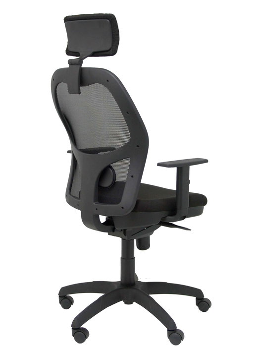 Silla de oficina Jorquera con mecanismo Sincro tapizada con Tela color Negro. Equipada con lumbar 1D, Brazos 1D, Cabecero 2D y Ruedas de nailon 50 mm Silla de oficina Jorquera con mecanismo Sincro tapizada con Tela color Negro. Equipada con lumbar 1D, Brazos 1D, Cabecero 2D y Ruedas de nailon 50 mm