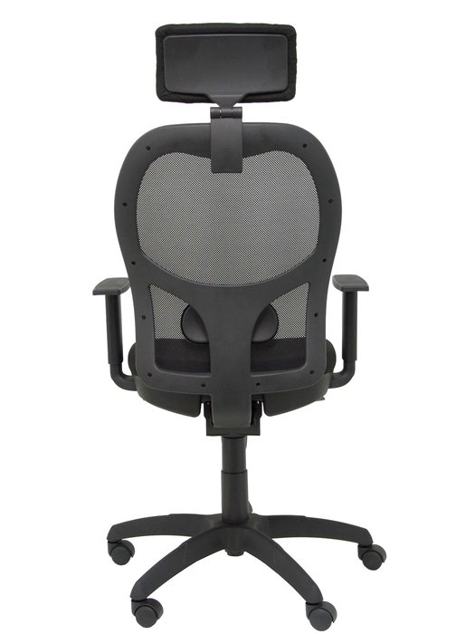 Silla de oficina Jorquera con mecanismo Sincro tapizada con Tela color Negro. Equipada con lumbar 1D, Brazos 1D, Cabecero 2D y Ruedas de nailon 50 mm Silla de oficina Jorquera con mecanismo Sincro tapizada con Tela color Negro. Equipada con lumbar 1D, Brazos 1D, Cabecero 2D y Ruedas de nailon 50 mm
