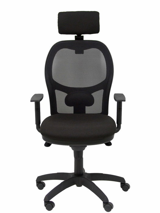 Silla de oficina Jorquera con mecanismo Sincro tapizada con Tela color Negro. Equipada con lumbar 1D, Brazos 1D, Cabecero 2D y Ruedas de nailon 50 mm Silla de oficina Jorquera con mecanismo Sincro tapizada con Tela color Negro. Equipada con lumbar 1D, Brazos 1D, Cabecero 2D y Ruedas de nailon 50 mm