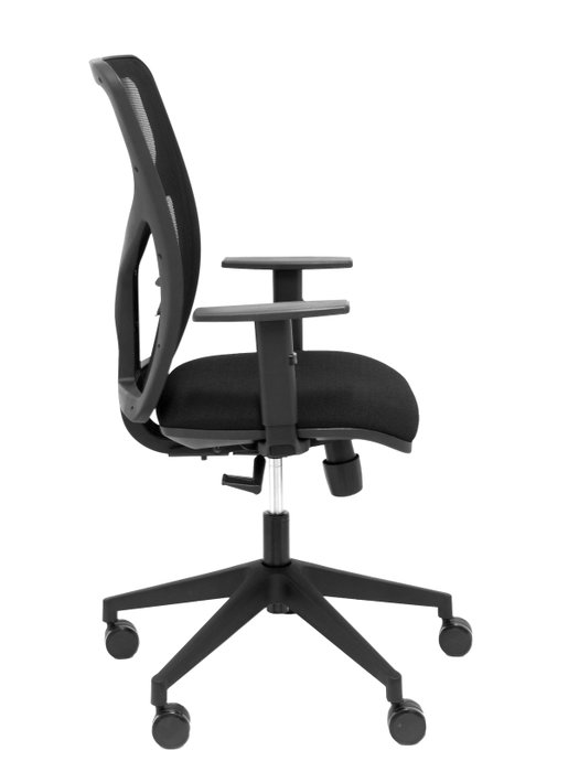 Silla de oficina Motilla con mecanismo Sincro tapizada con Tela color Negro. Equipada con lumbar 1D, Brazos 1D y Ruedas 65mm nailon Silla de oficina Motilla con mecanismo Sincro tapizada con Tela color Negro. Equipada con lumbar 1D, Brazos 1D y Ruedas 65mm nailon