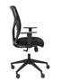 Silla de oficina Motilla con mecanismo Sincro tapizada con Tela color Negro. Equipada con lumbar 1D, Brazos 1D y Ruedas 65mm nailon