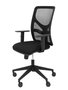 Silla de oficina Motilla con mecanismo Sincro tapizada con Tela color Negro. Equipada con lumbar 1D, Brazos 1D y Ruedas 65mm nailon