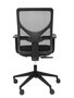 Silla de oficina Motilla con mecanismo Sincro tapizada con Tela color Negro. Equipada con lumbar 1D, Brazos 1D y Ruedas 65mm nailon