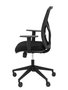 Silla de oficina Motilla con mecanismo Sincro tapizada con Tela color Negro. Equipada con lumbar 1D, Brazos 1D y Ruedas 65mm nailon