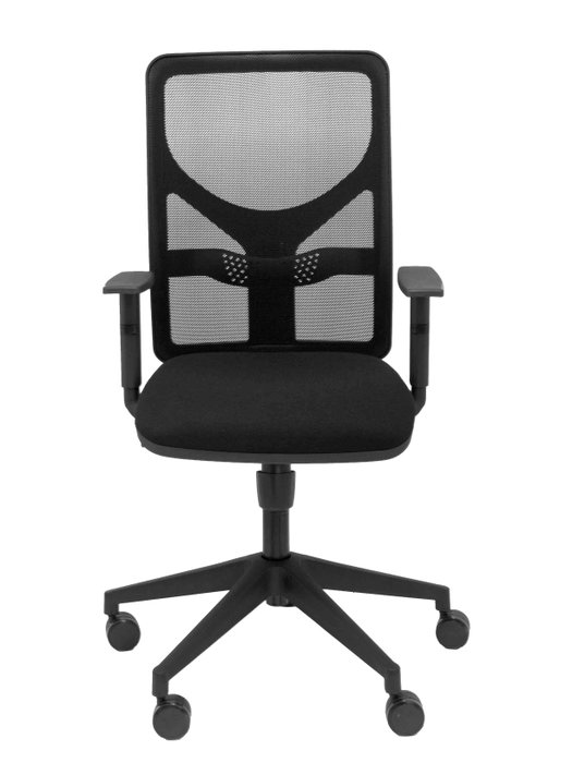 Silla de oficina Motilla con mecanismo Sincro tapizada con Tela color Negro. Equipada con lumbar 1D, Brazos 1D y Ruedas 65mm nailon Silla de oficina Motilla con mecanismo Sincro tapizada con Tela color Negro. Equipada con lumbar 1D, Brazos 1D y Ruedas 65mm nailon