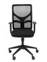 Silla de oficina Motilla con mecanismo Sincro tapizada con Tela color Negro. Equipada con lumbar 1D, Brazos 1D y Ruedas 65mm nailon