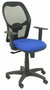 Piqueras y Crespo Silla Alocén con mecanismo Sincro, brazos regulables, respaldo de malla negro y asiento azul BALI