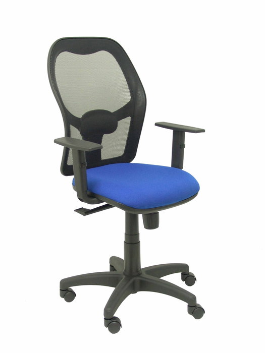 PIQUERAS Y CRESPO Silla Alocén con Respaldo de Malla Negro y Asiento Azul