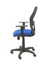 Silla de oficina Alocén con mecanismo Sincro tapizada con Tela color Azul y malla color Negro. Equipada con lumbar 1D, Brazos 1D y Ruedas de nailon 50 mm