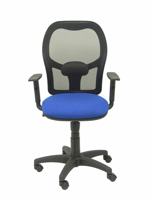 PIQUERAS Y CRESPO Silla Alocén con Respaldo de Malla Negro y Asiento Azul