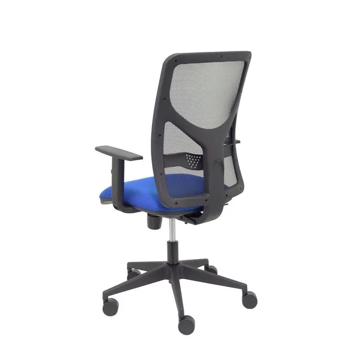 PIQUERAS Y CRESPO Silla Motilla con Respaldo de Malla Negra y Asiento Bali Azul PIQUERAS Y CRESPO Silla Motilla con Respaldo de Malla Negra y Asiento Bali Azul