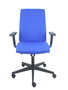Silla de oficina I-Line con mecanismo Contacto permanente de doble maneta tapizada con Tela color Azul. Equipada con Base poliamida negra, Brazos 1D y Ruedas autofrenantes