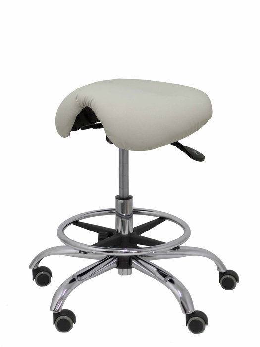 Taburete Zarza con mecanismo Basculante tapizada con Similpiel color No aplica y malla color Gris claro. Equipado con Base cromada, Sin brazos y Ruedas de parqué Taburete Zarza con mecanismo Basculante tapizada con Similpiel color No aplica y malla color Gris claro. Equipado con Base cromada, Sin brazos y Ruedas de parqué