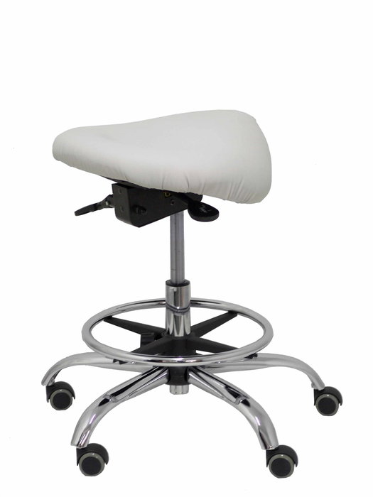 Taburete Zarza con mecanismo Basculante tapizada con Similpiel color No aplica y malla color Gris claro. Equipado con Base cromada, Sin brazos y Ruedas de parqué Taburete Zarza con mecanismo Basculante tapizada con Similpiel color No aplica y malla color Gris claro. Equipado con Base cromada, Sin brazos y Ruedas de parqué