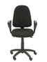 Silla de oficina Algarra con mecanismo Asincro tapizada con Tela color Negro. Equipada con Base poliamida negra, Brazos fijos y Ruedas de nailon 50 mm