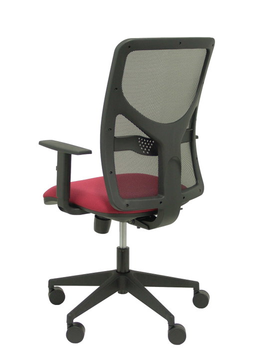 PIQUERAS Y CRESPO Silla Motilla con Respaldo de Malla Negro y Asiento Granate PIQUERAS Y CRESPO Silla Motilla con Respaldo de Malla Negro y Asiento Granate