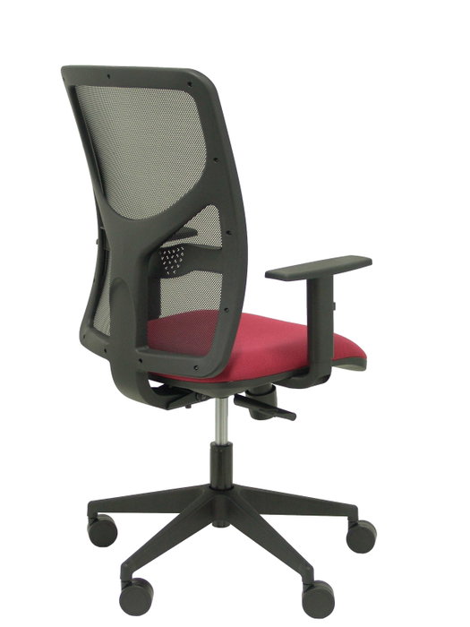 PIQUERAS Y CRESPO Silla Motilla con Respaldo de Malla Negro y Asiento Granate PIQUERAS Y CRESPO Silla Motilla con Respaldo de Malla Negro y Asiento Granate