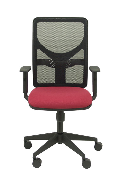 PIQUERAS Y CRESPO Silla Motilla con Respaldo de Malla Negro y Asiento Granate PIQUERAS Y CRESPO Silla Motilla con Respaldo de Malla Negro y Asiento Granate