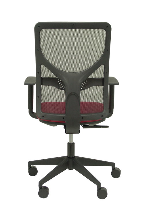 PIQUERAS Y CRESPO Silla Motilla con Respaldo de Malla Negro y Asiento Granate PIQUERAS Y CRESPO Silla Motilla con Respaldo de Malla Negro y Asiento Granate