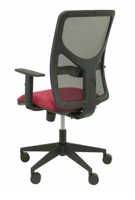 PIQUERAS Y CRESPO Silla Motilla con respaldo de malla negra y asiento granate PIQUERAS Y CRESPO Silla Motilla con respaldo de malla negra y asiento granate