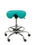 Taburete Zarza con mecanismo Basculante tapizada con Similpiel color No aplica y malla color Verde. Equipado con Base cromada, Sin brazos y Ruedas de parqué