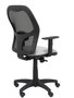 Silla de oficina Alocén con mecanismo Sincro tapizada con Tela color Gris claro y malla color Negro. Equipada con lumbar 1D, Brazos 1D y Ruedas de nailon 50 mm