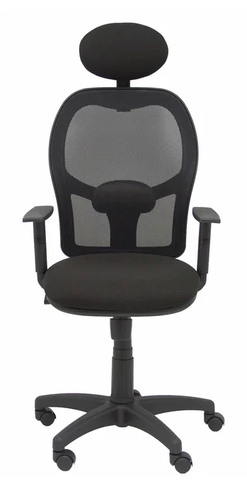 PIQUERAS Y CRESPO Silla Alocén con mecanismo Sincro, malla negra y asiento Bali negro