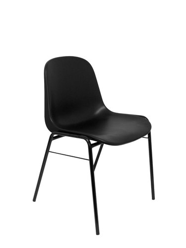Piqueras y Crespo Pack 2 Sillas Beta Fijas Apilables Asiento y Respaldo PVC Negro Ergonómicas Piqueras y Crespo Pack 2 Sillas Beta Fijas Apilables Asiento y Respaldo PVC Negro Ergonómicas