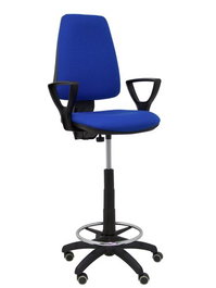 PIQUERAS Y CRESPO Taburete Ergonómico Bali Azul con Brazos Fijos y Aro Reposapiés