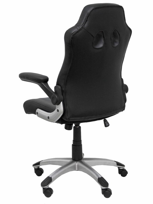 Silla gaming Talave con mecanismo Basculante tapizada con Similpiel color Negro. Equipada con Base poliamida gris, Brazos abatibles y Ruedas de nailon 50 mm