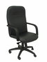 Sillón Letur con mecanismo Basculante avanzado tapizada con Tela color Negro. Equipado con Base poliamida negra, Brazos fijos y Ruedas de nailon 50 mm