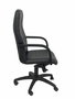 Sillón Letur con mecanismo Basculante avanzado tapizada con Tela color Negro. Equipado con Base poliamida negra, Brazos fijos y Ruedas de nailon 50 mm