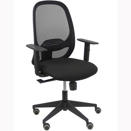 PIQUERAS Y CRESPO Silla Cilanco con mecanismo Sincro, brazos 1D y malla negra PIQUERAS Y CRESPO Silla Cilanco con mecanismo Sincro, brazos 1D y malla negra