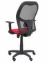 PIQUERAS Y CRESPO Silla Alocén con respaldo de malla negra y asiento Bali rojo