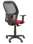 PIQUERAS Y CRESPO Silla Alocén con respaldo de malla negra y asiento Bali rojo